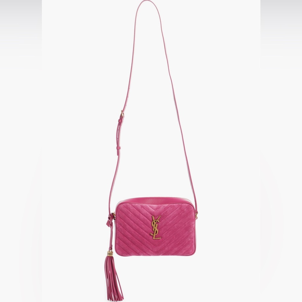Yves Saint Laurent Lou Camera Bag in Pink Suede/Leather, EUC